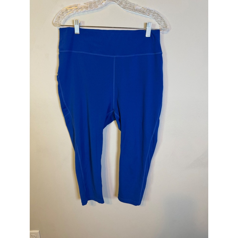 POP Fit Womens Leggings High Rise Pockets Royal Blue XL